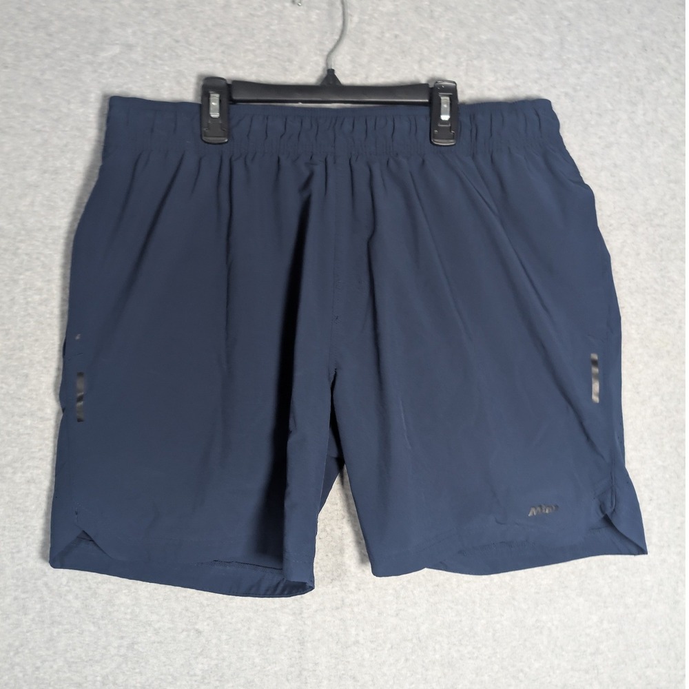 Mitre Athletic Shorts Mens XL Blue Elastic Waist Drawstring Pockets Athleisure